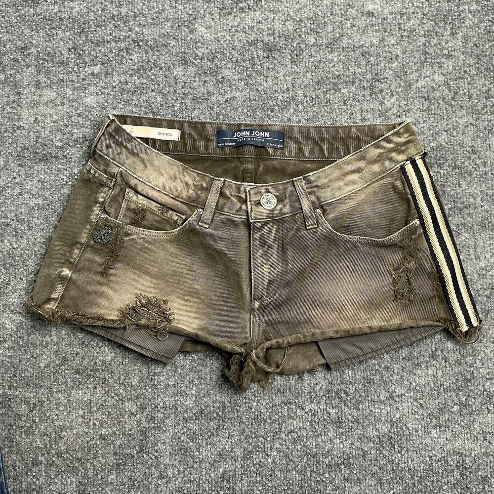 John John Low Rise Distressed Shorts Made In Brazil Size 28